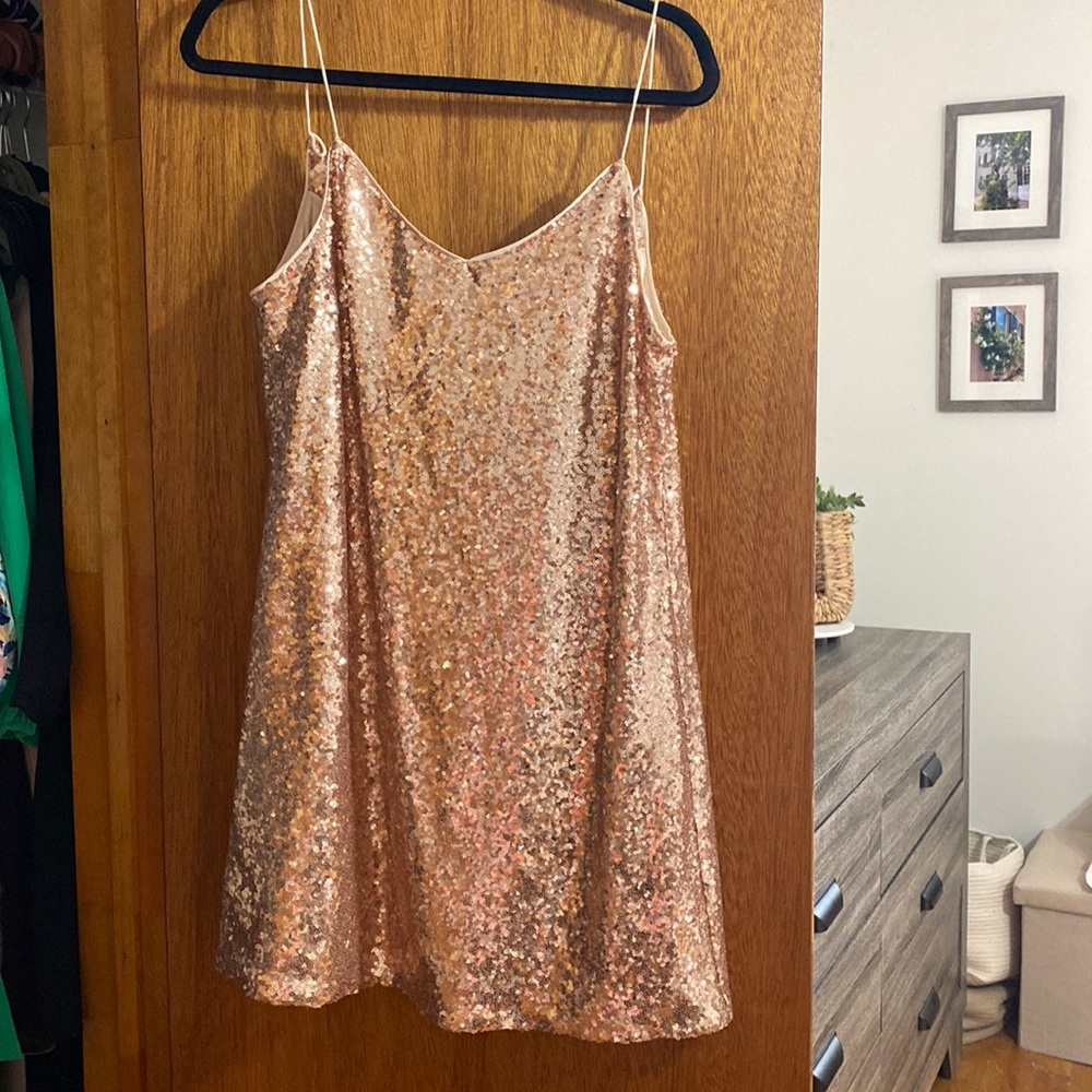REVOLVE Sequin Cowl Back Shift Dress